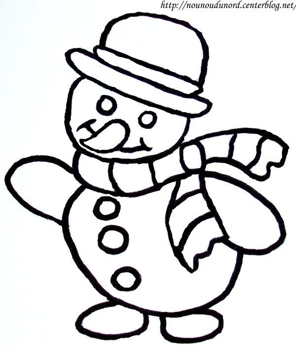 jeux de coloriage  dessiner bonhomme de neige