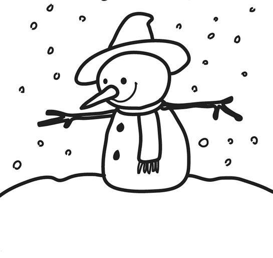 dessin � colorier bonhomme de neige en ligne