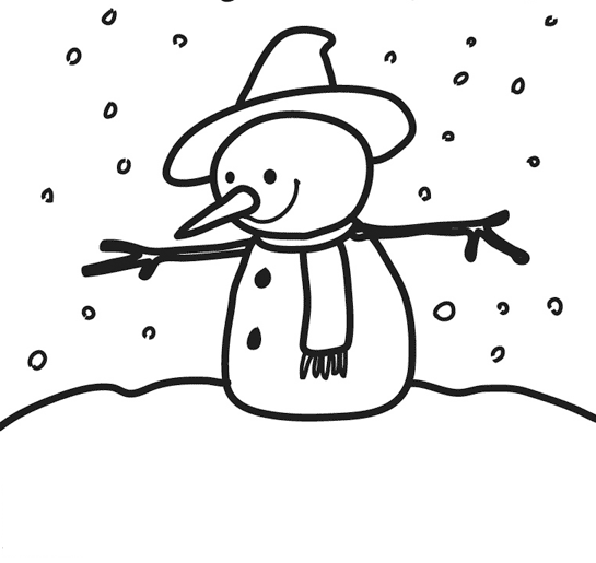 dessin  colorier bonhomme de neige en ligne