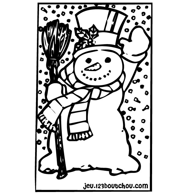 dessin  colorier bonhomme de neige maternelle