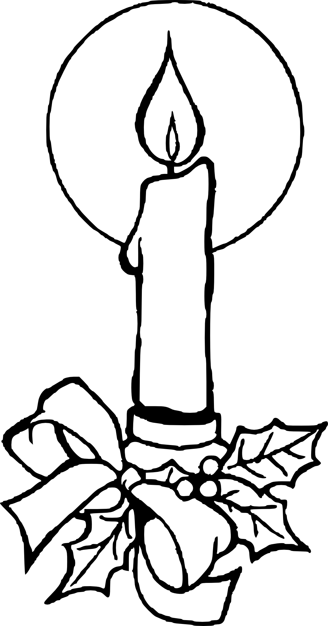 coloriage bougie de noel a imprimer