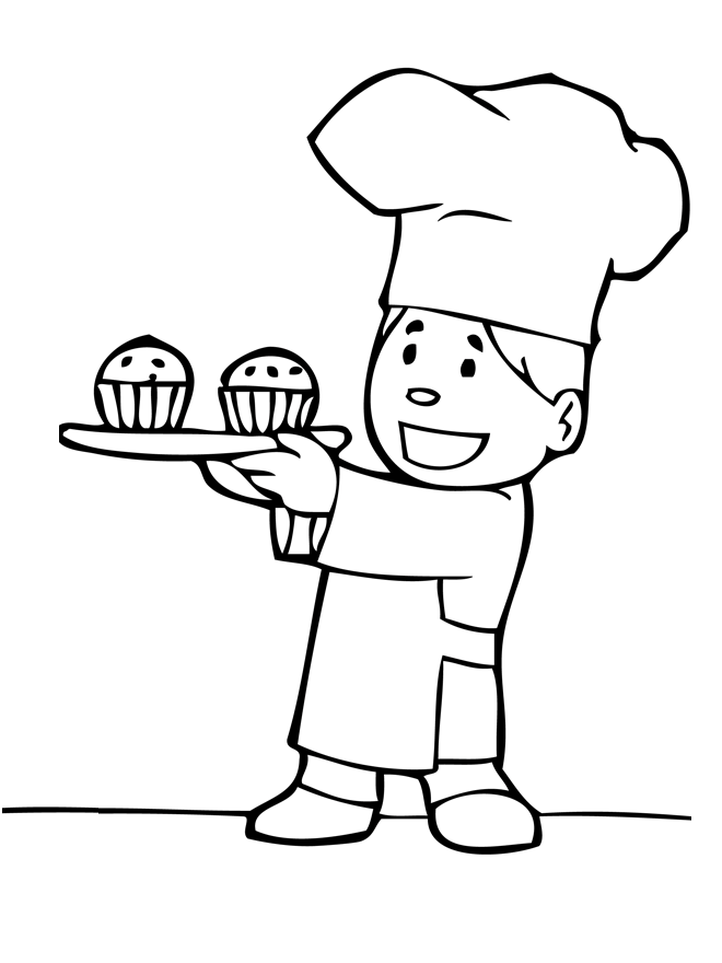 dessin à colorier boulanger à imprimer
