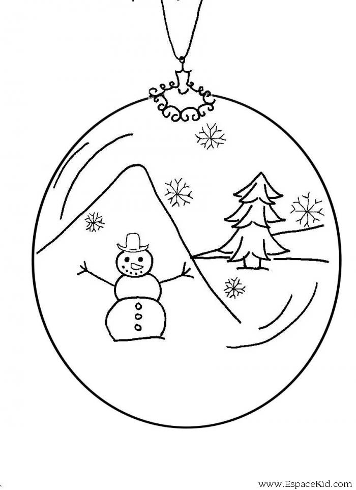 dessin  colorier de boule de noel