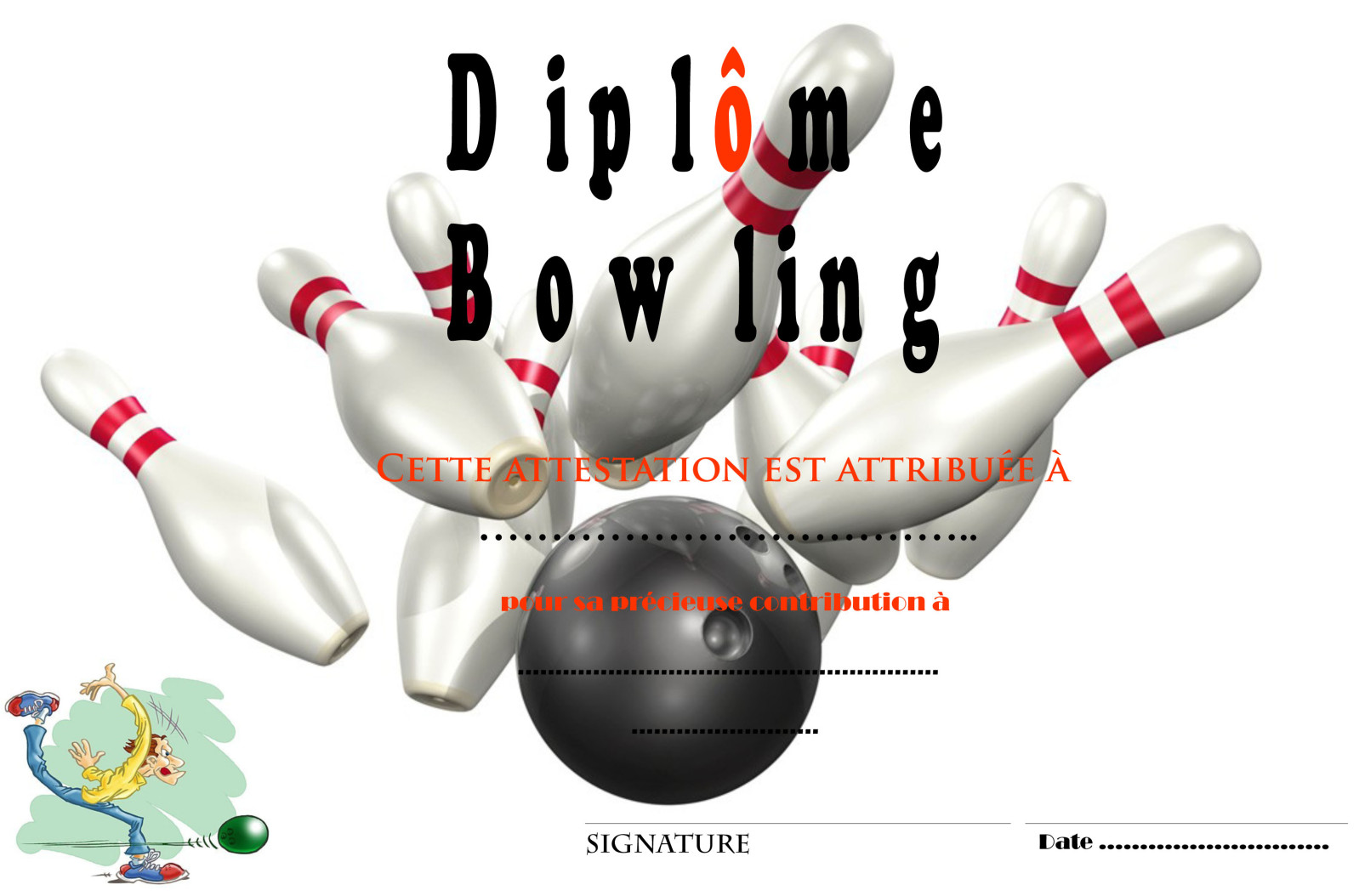 dessin à colorier de bowling