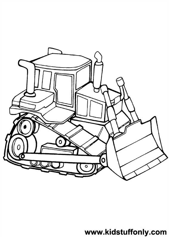 dessin à colorier bulldozer gratuit