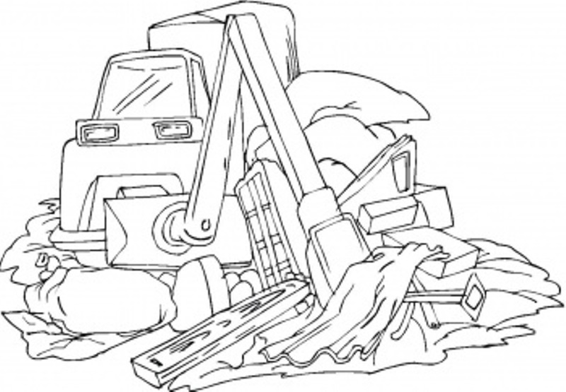 coloriage à dessiner de bulldozer