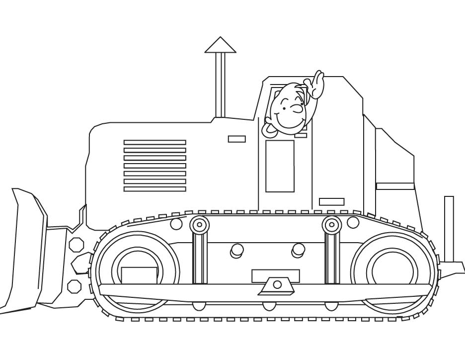 coloriage à dessiner bulldozer imprimer