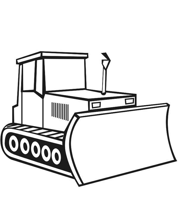 dessin en ligne bulldozer