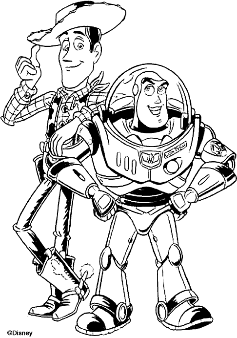 coloriage buzz leclair et woody