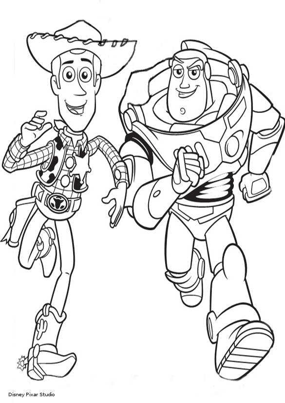 coloriage buzz leclair et woody