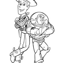 dessin  colorier buzz l'clair et woody