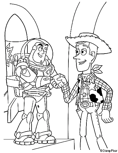 coloriage à dessiner a imprimer buzz l'éclair et woody