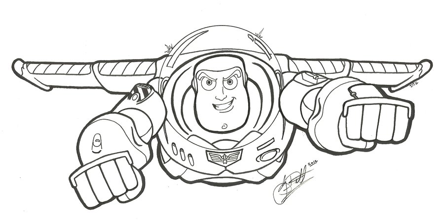 coloriage de buzz l'éclair gratuit en ligne