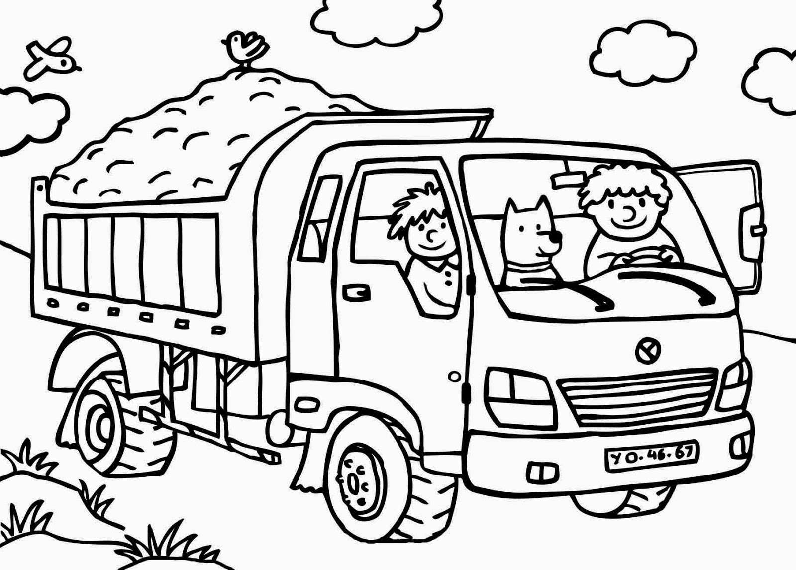 95 dessins de coloriage Camion Benne à imprimer