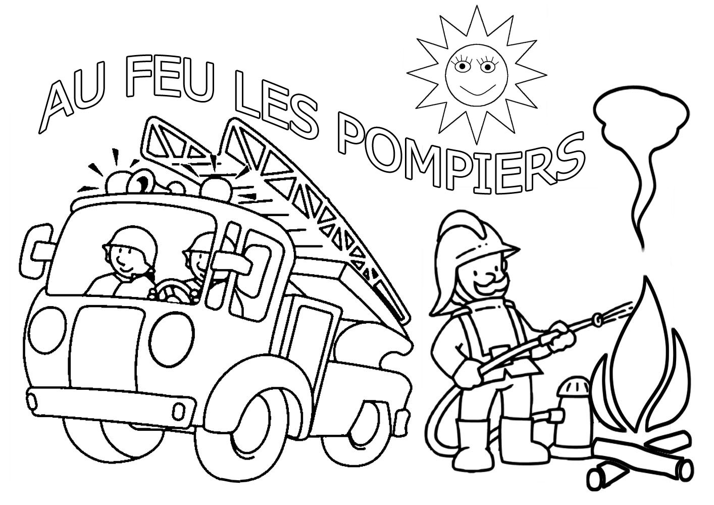 97 dessins de coloriage Camion Pompier à Imprimer à imprimer