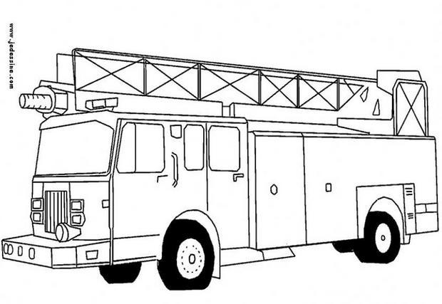 dessin  colorier camion pompier lego