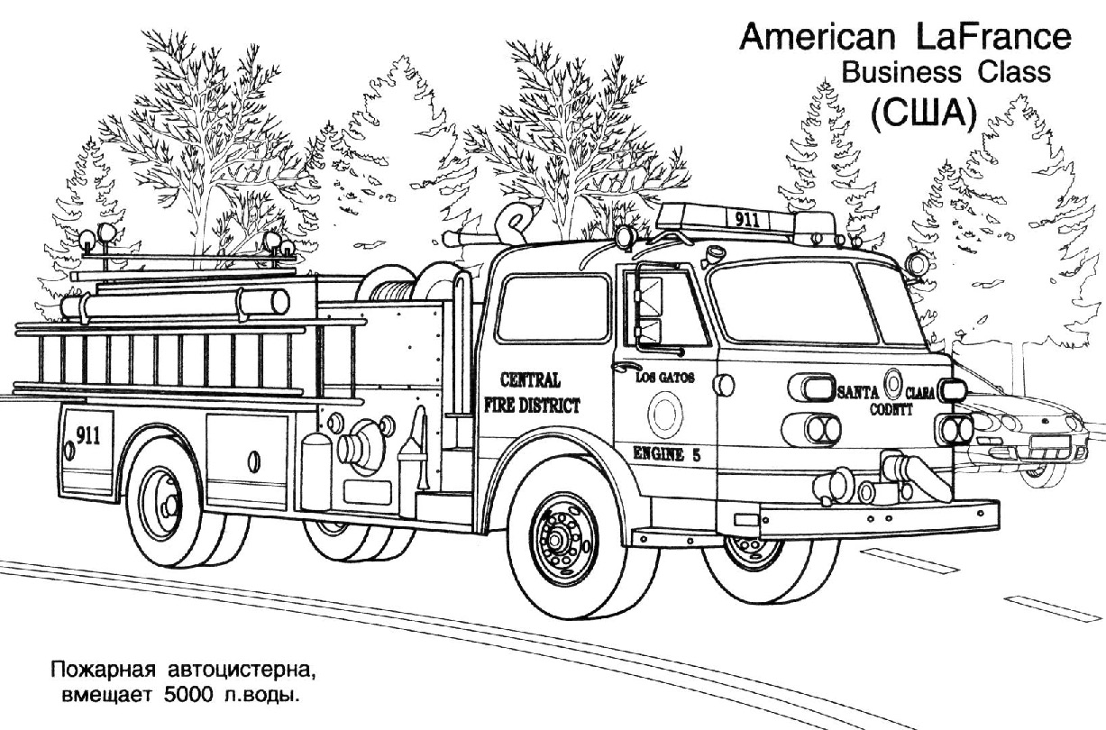 jeu dessin   colorier camion pompier