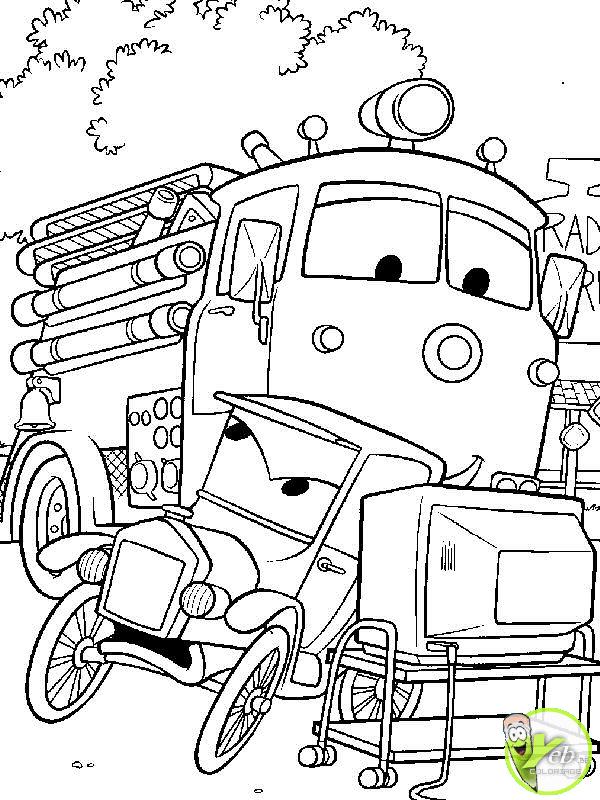 coloriage  dessiner camion de pompier a imprimer gratuit