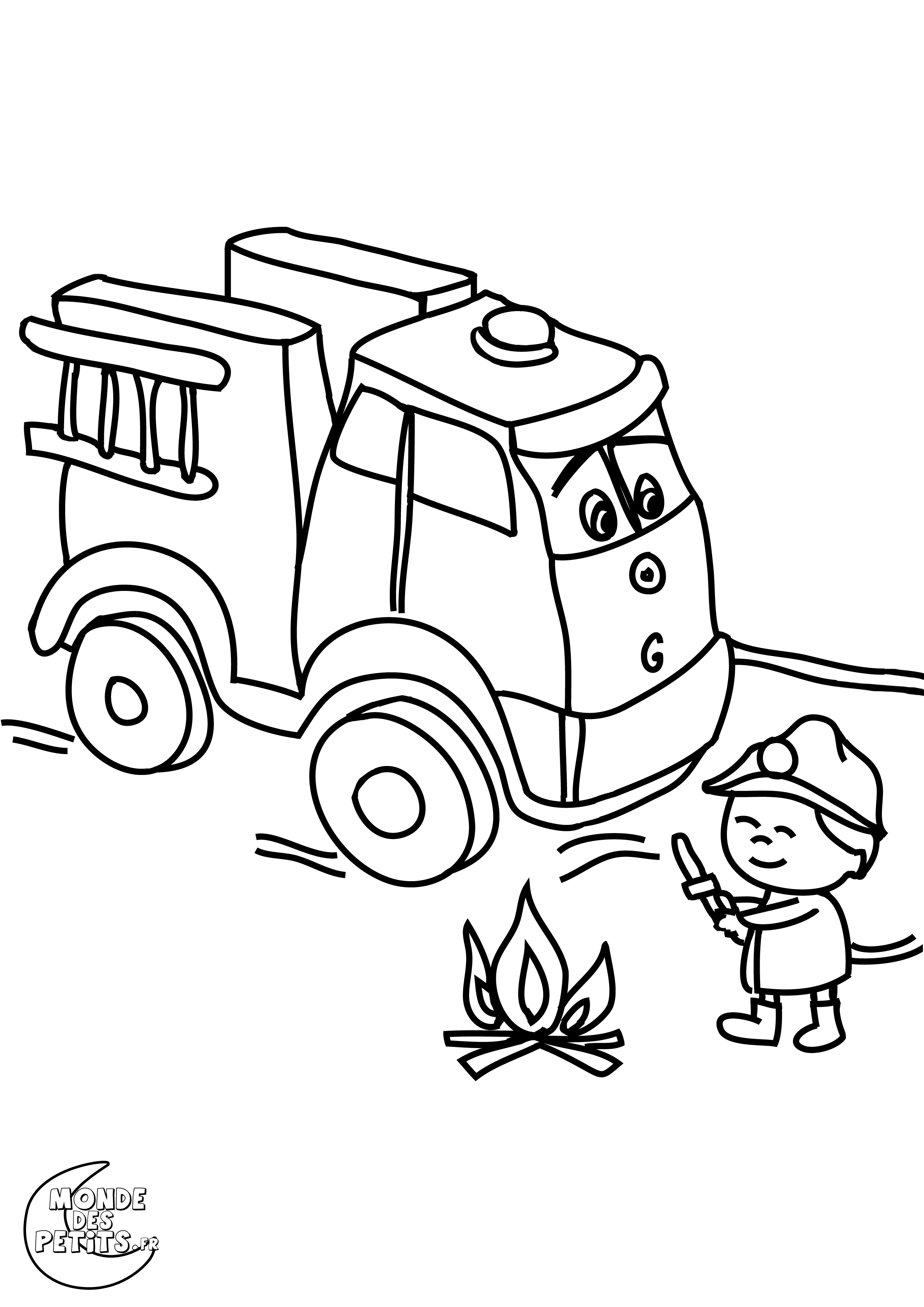 coloriage camion pompier