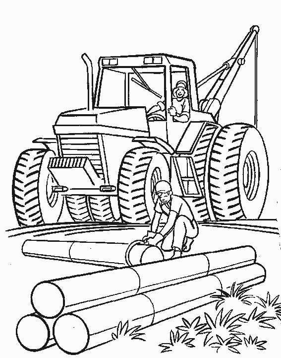 dessin a colorier camion transport bois