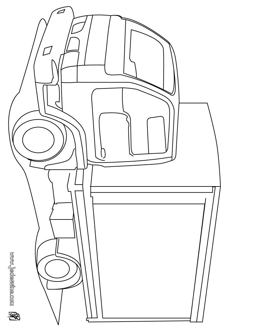 dessin a colorier camion de poubelle