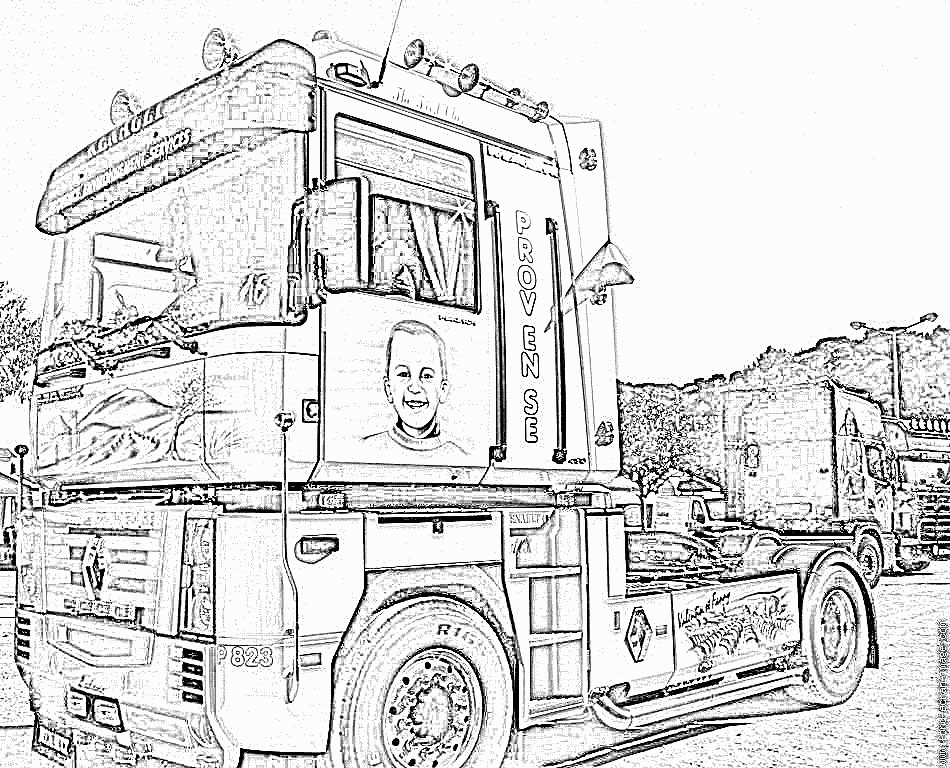 imprimer coloriage a dessiner camion de pompier