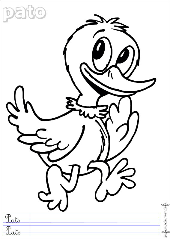 coloriage canard hugo