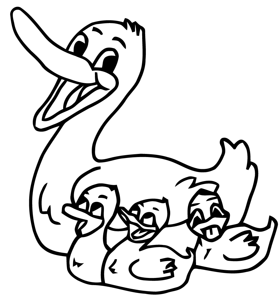 coloriage à dessiner canard maternelle