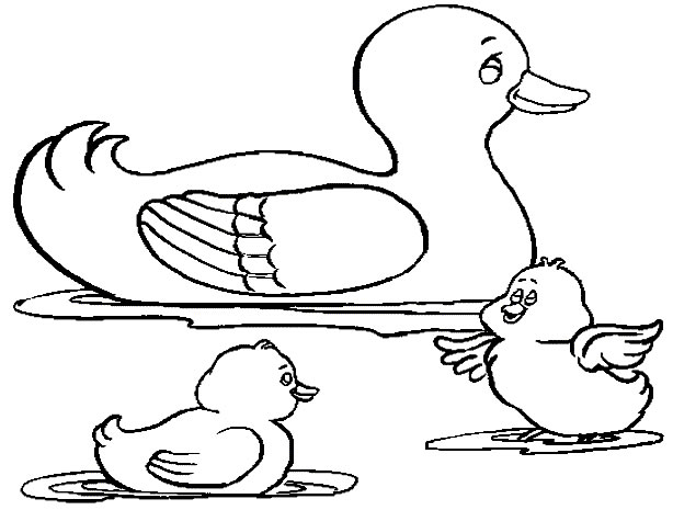 dessin à colorier canard maternelle