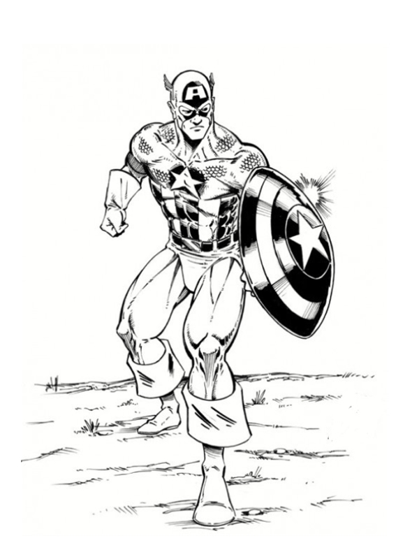 dessin super héros captain america