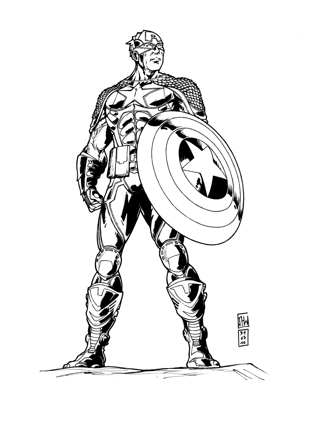 coloriage à dessiner en ligne de captain america