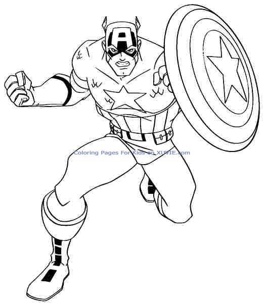 dessin  colorier bouclier captain america