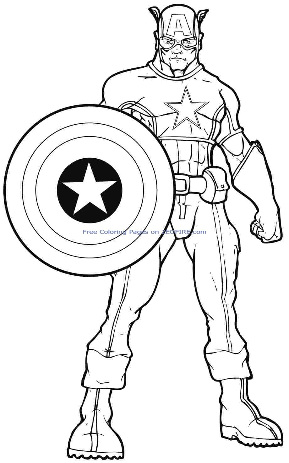 captain america en coloriage à dessiner