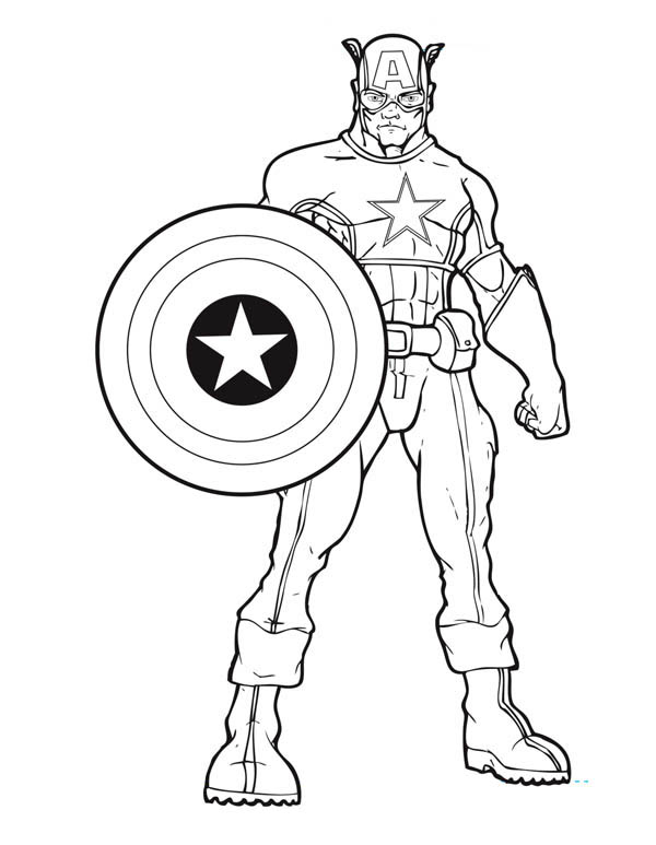 dessin à colorier à imprimer captain america