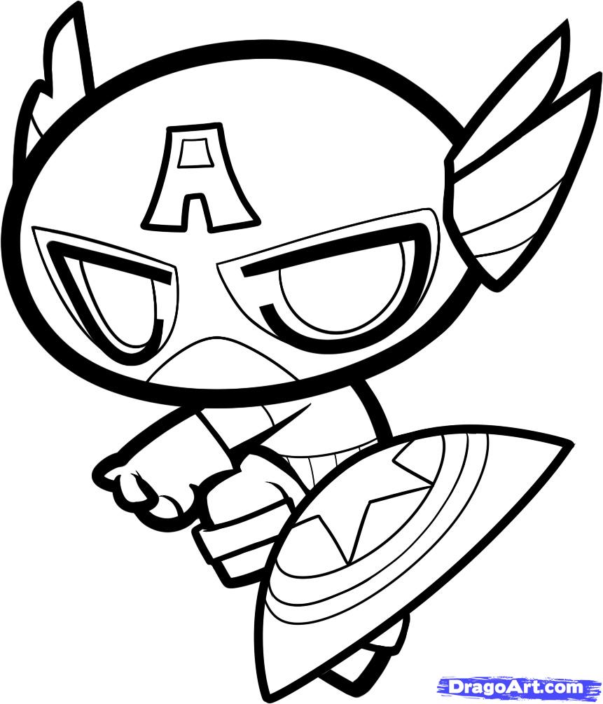 coloriage de captain america a imprimer