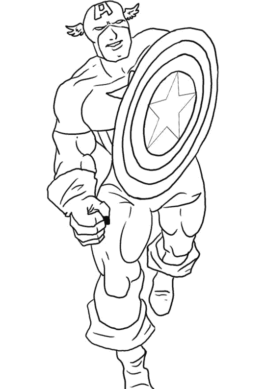 coloriage à dessiner captain america imprimer