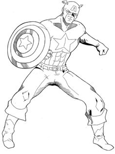 coloriage à dessiner imprimer capitaine america