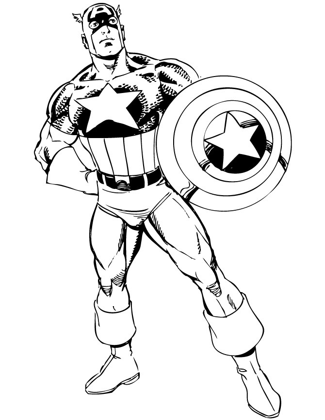 128 Dessins De Coloriage Captain America à Imprimer