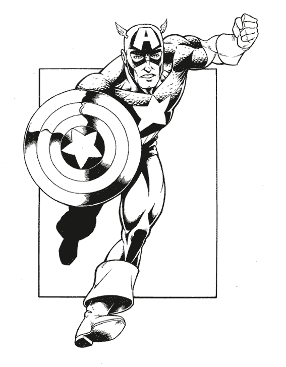 coloriage à dessiner captain america imprimer gratuit