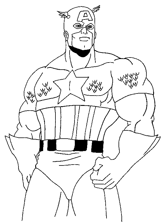 coloriage à dessiner de captain america a imprimer