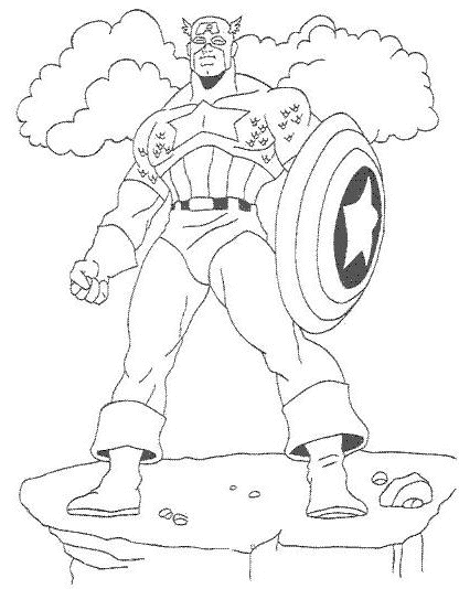 jeux dessin  colorier captain america