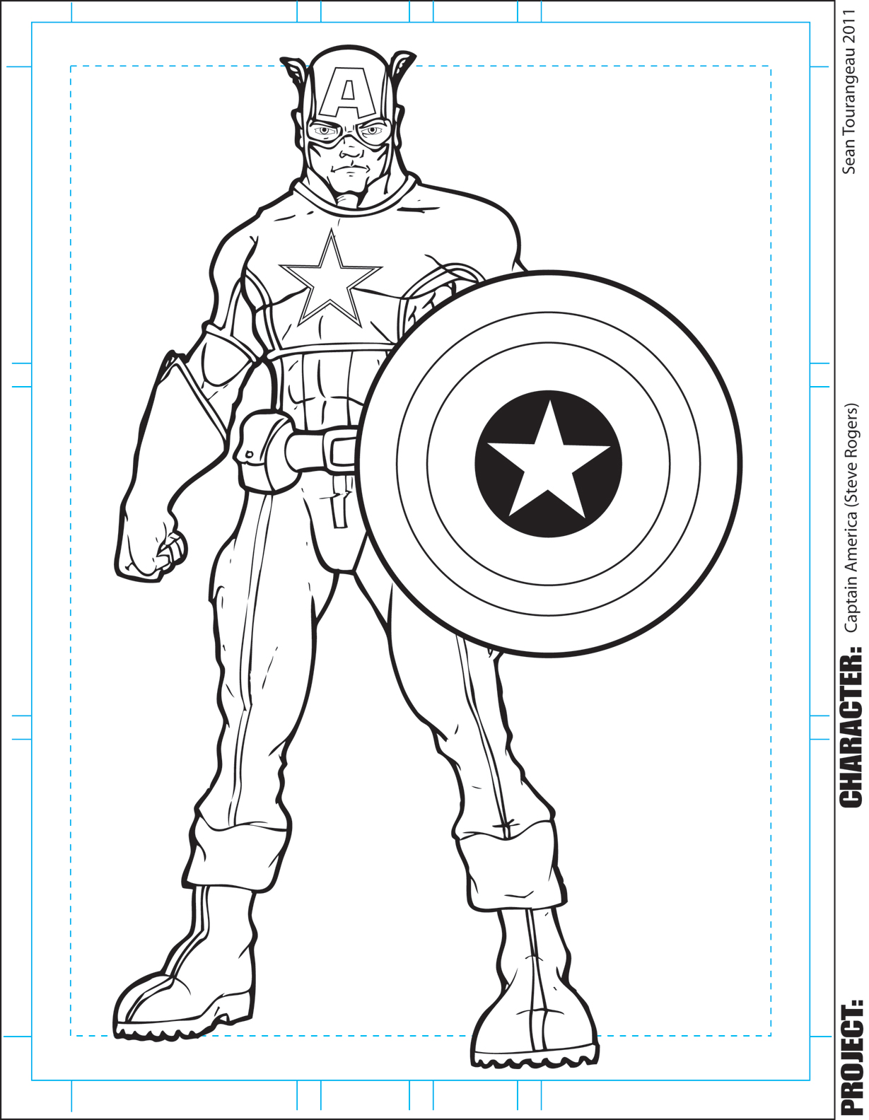 captain america en dessin à colorier