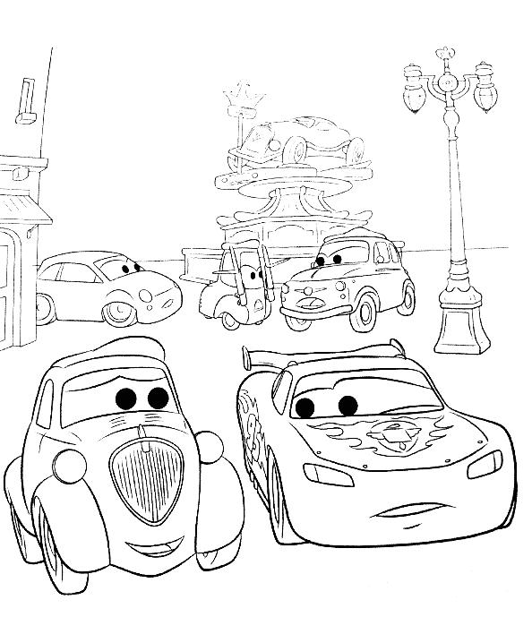 dessin a colorier cars gratuit