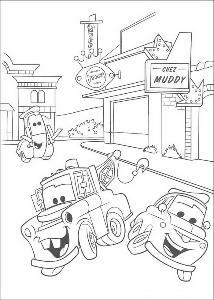 coloriage à dessiner cars martin pompier