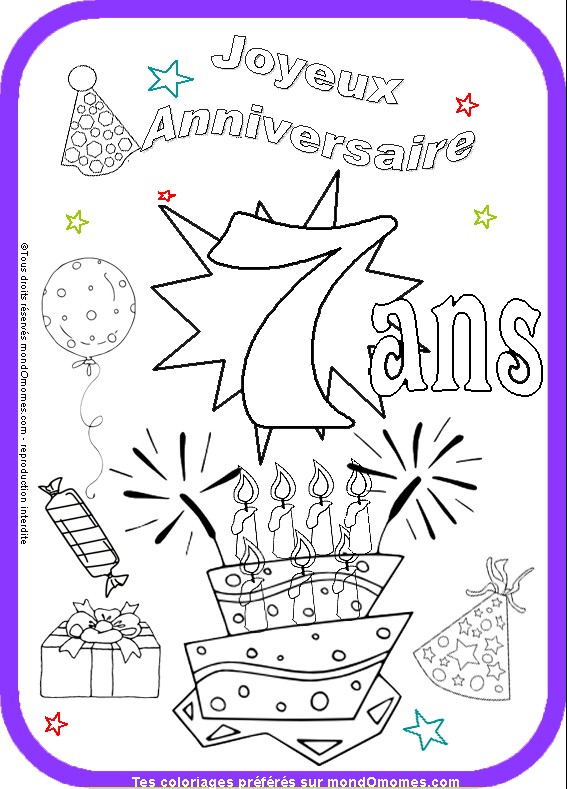 14 dessins de coloriage Carte Invitation Anniversaire à imprimer