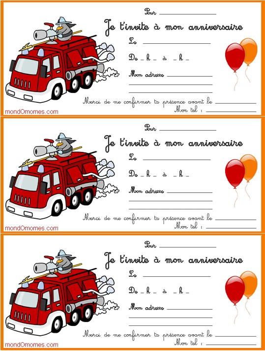 Invitation Anniversaire Enfant A Imprimer