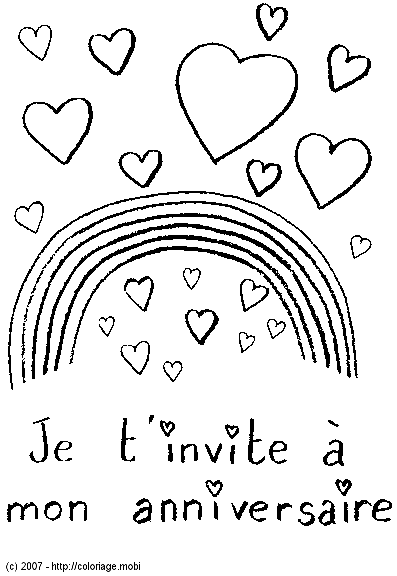 coloriage a dessiner cartes d invitation pour anniversaire