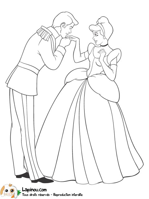 coloriage cendrillon prince