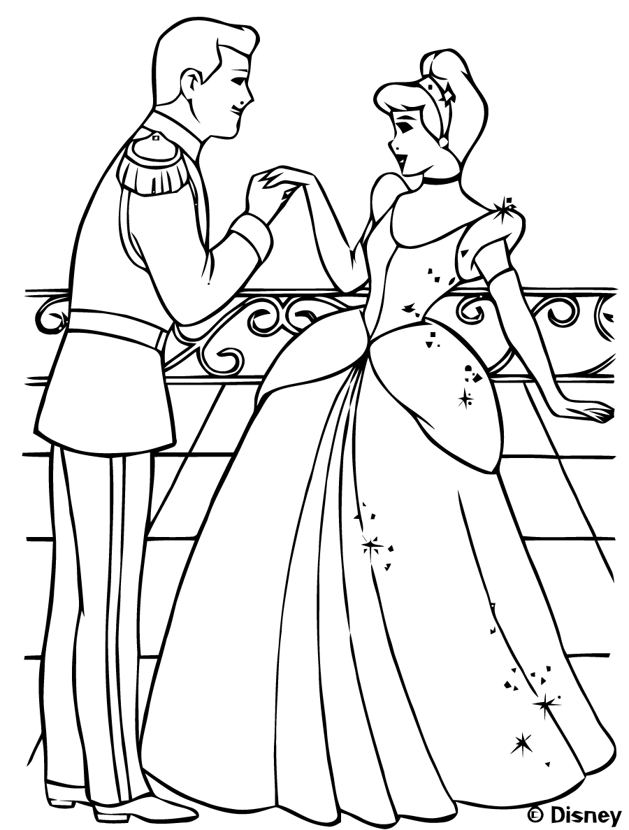 19 dessins de coloriage Cendrillon Prince imprimer Voir le dessin
