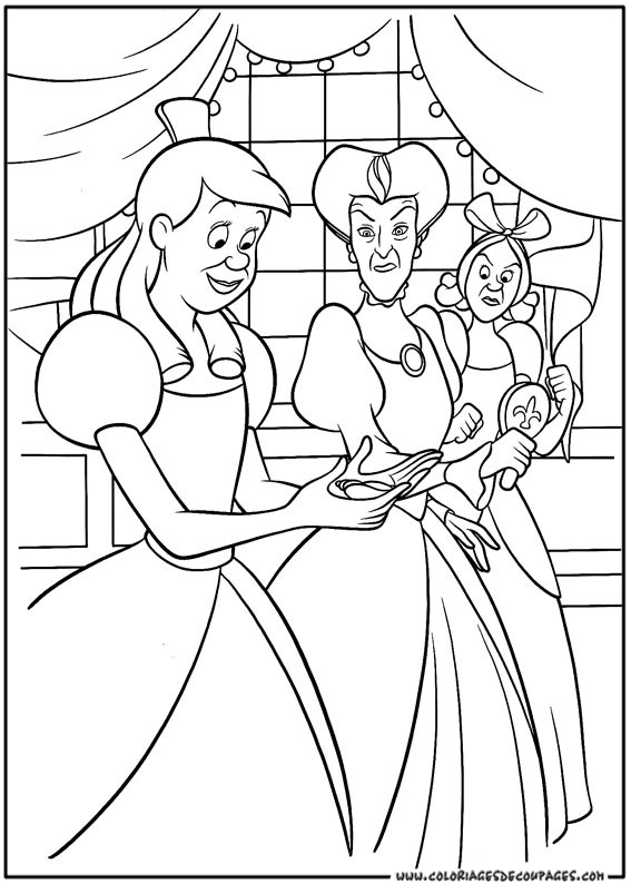 dessin cendrillon à imprimer